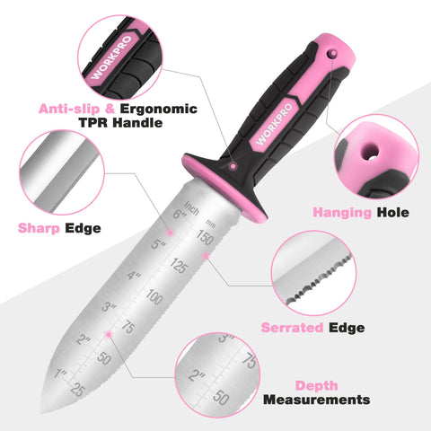 WORKPRO Hori Hori measuring scale supports planting depth planning