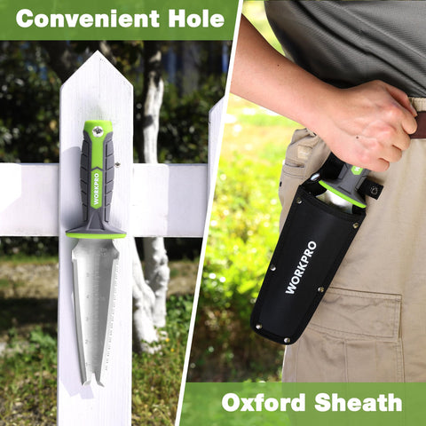 WORKPRO Hori Hori Oxford sheath with belt loop for secure carrying.