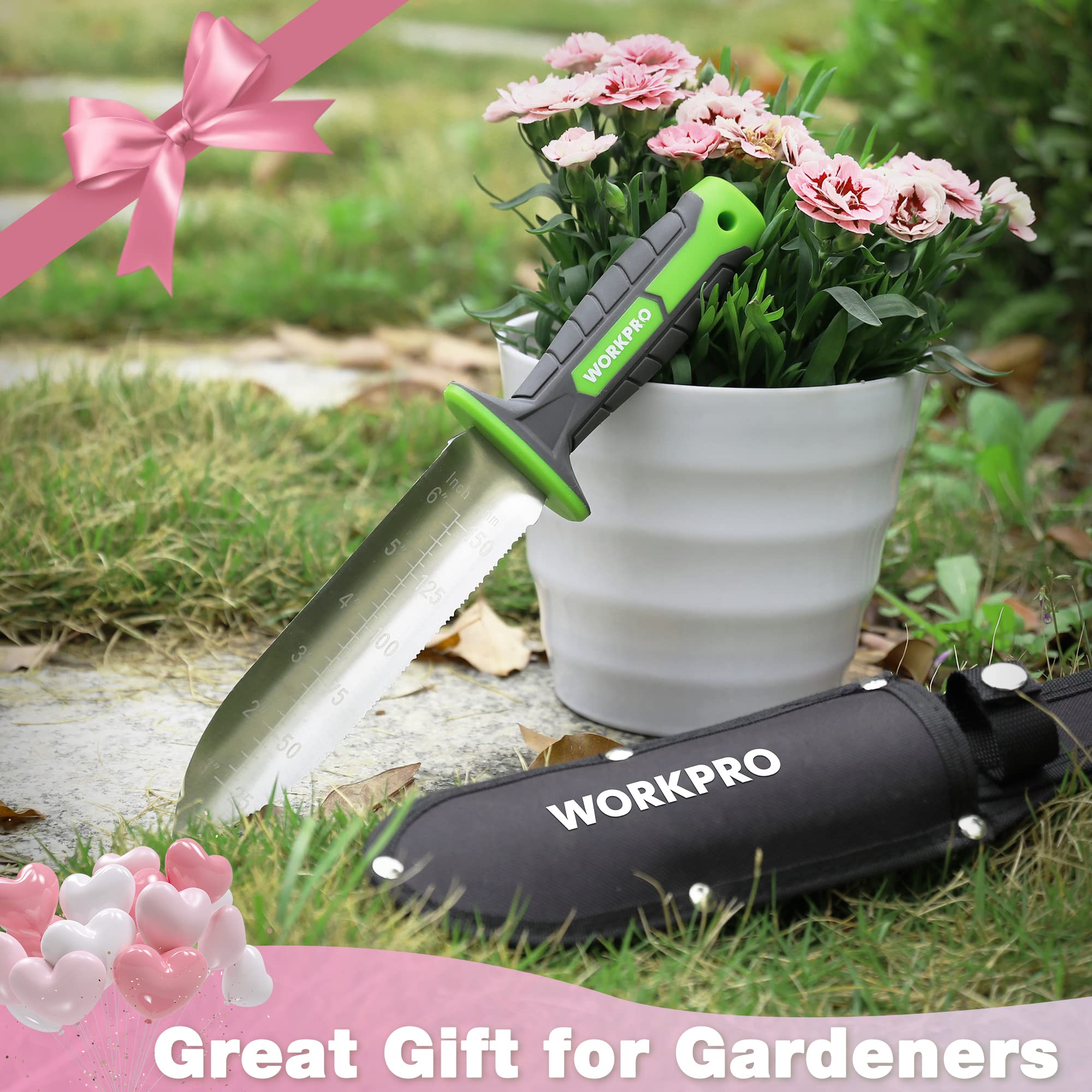 WORKPRO Hori Hori cuts weeds and roots with precision.