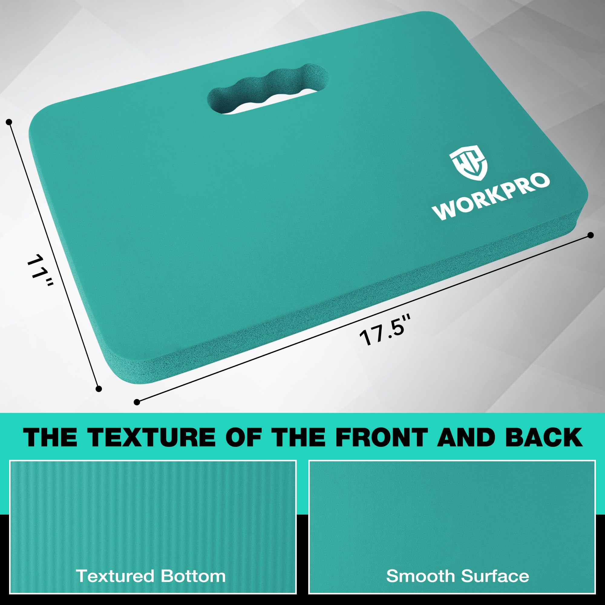 WORKPRO kneeling pad blue bottom texture demonstrates non-slip stability