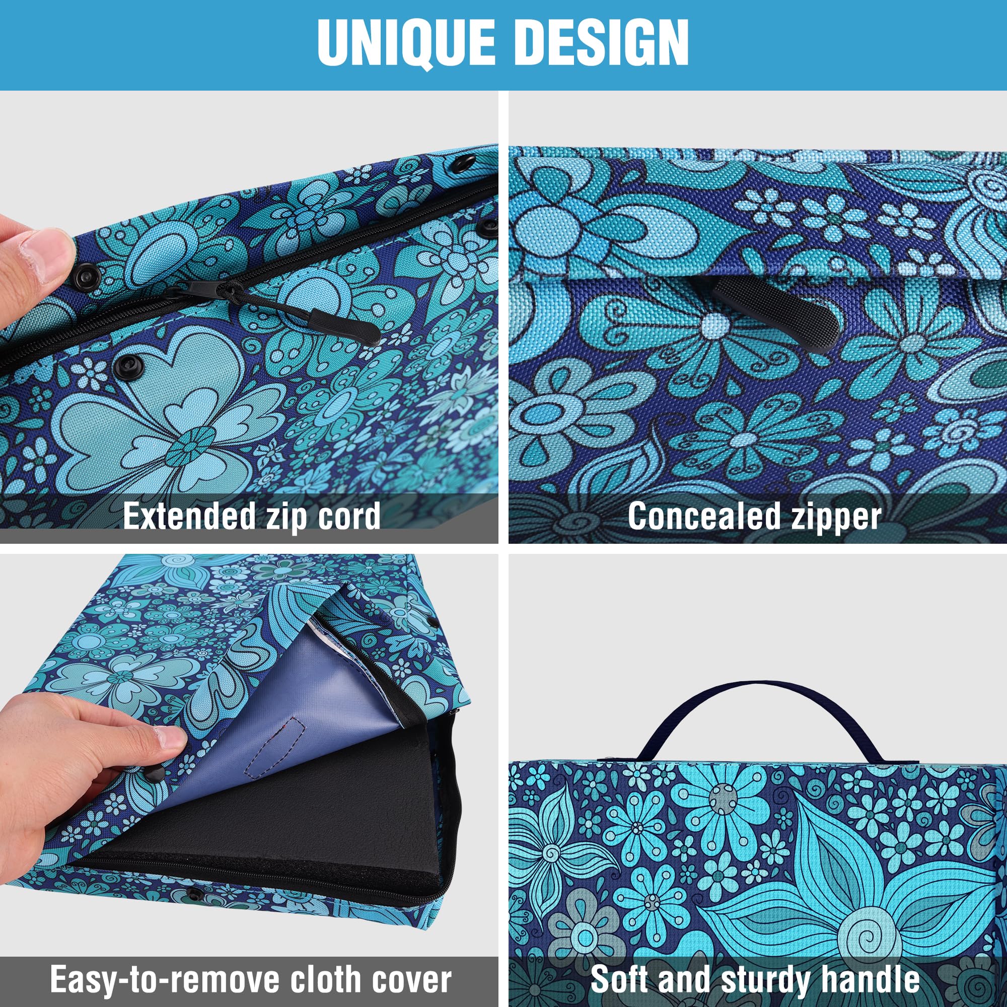 WORKPRO kneeling pad blue floral print adds style to home projects
