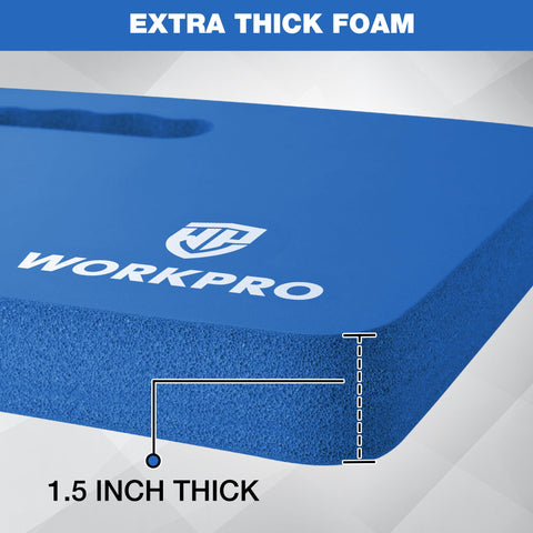 WORKPRO kneeling pad blue close up of foam cushioning