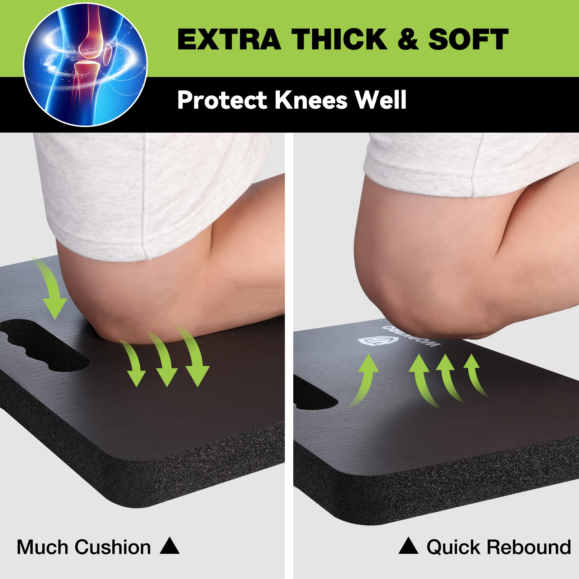 WORKPRO kneeling pad close-up surface highlights smooth knee-friendly texture