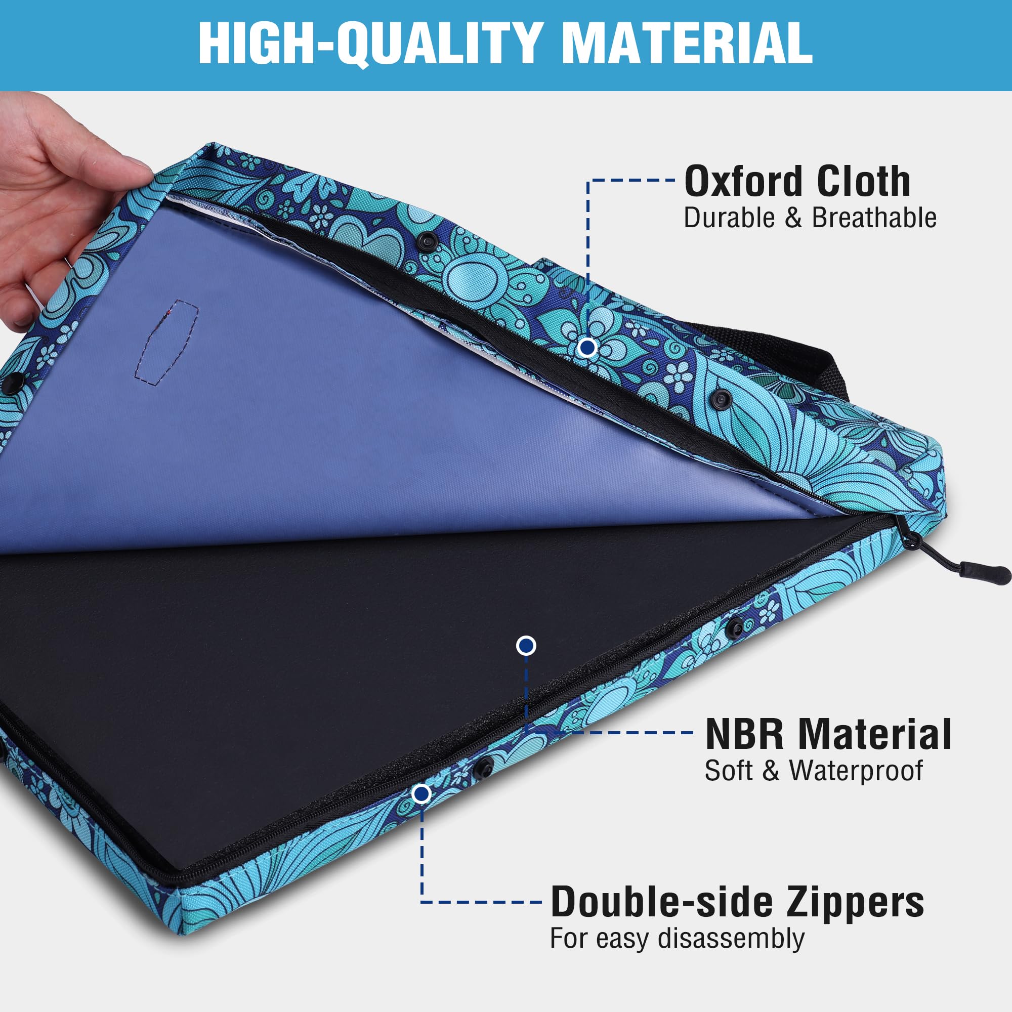 WORKPRO kneeling pad double sided zipper for quick cover removal and cleaning