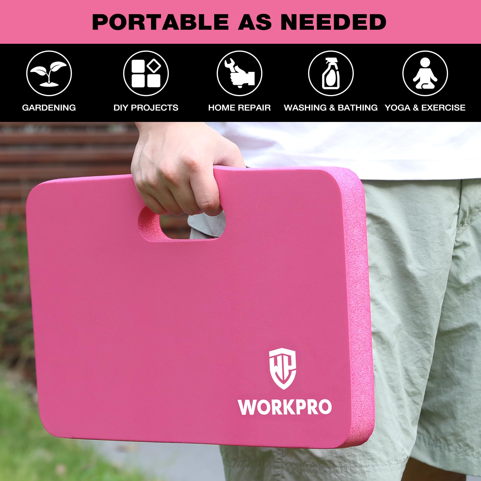 WORKPRO kneeling pad durable and long-lasting due to high-density foam.