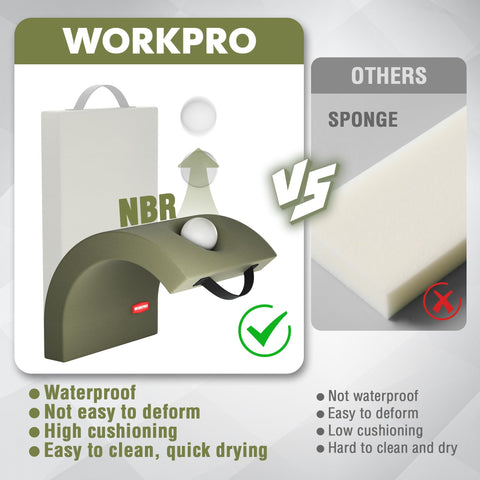WORKPRO kneeling pad with dustproof NBR foam for durable outdoor use