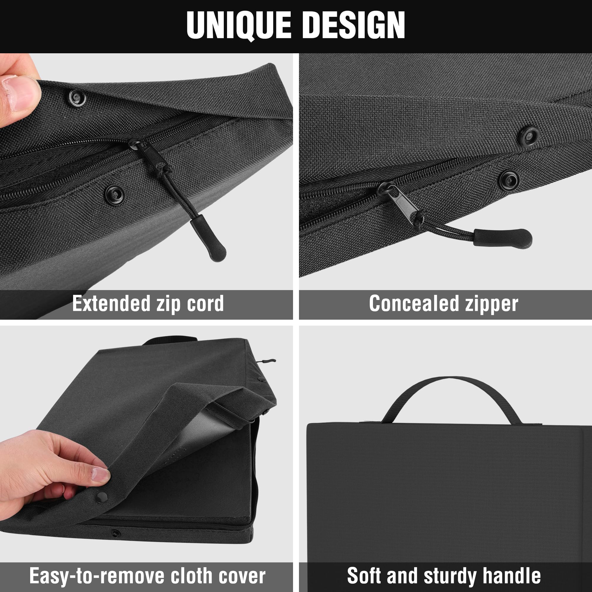 WORKPRO kneeling pad external handle supports easy carrying.