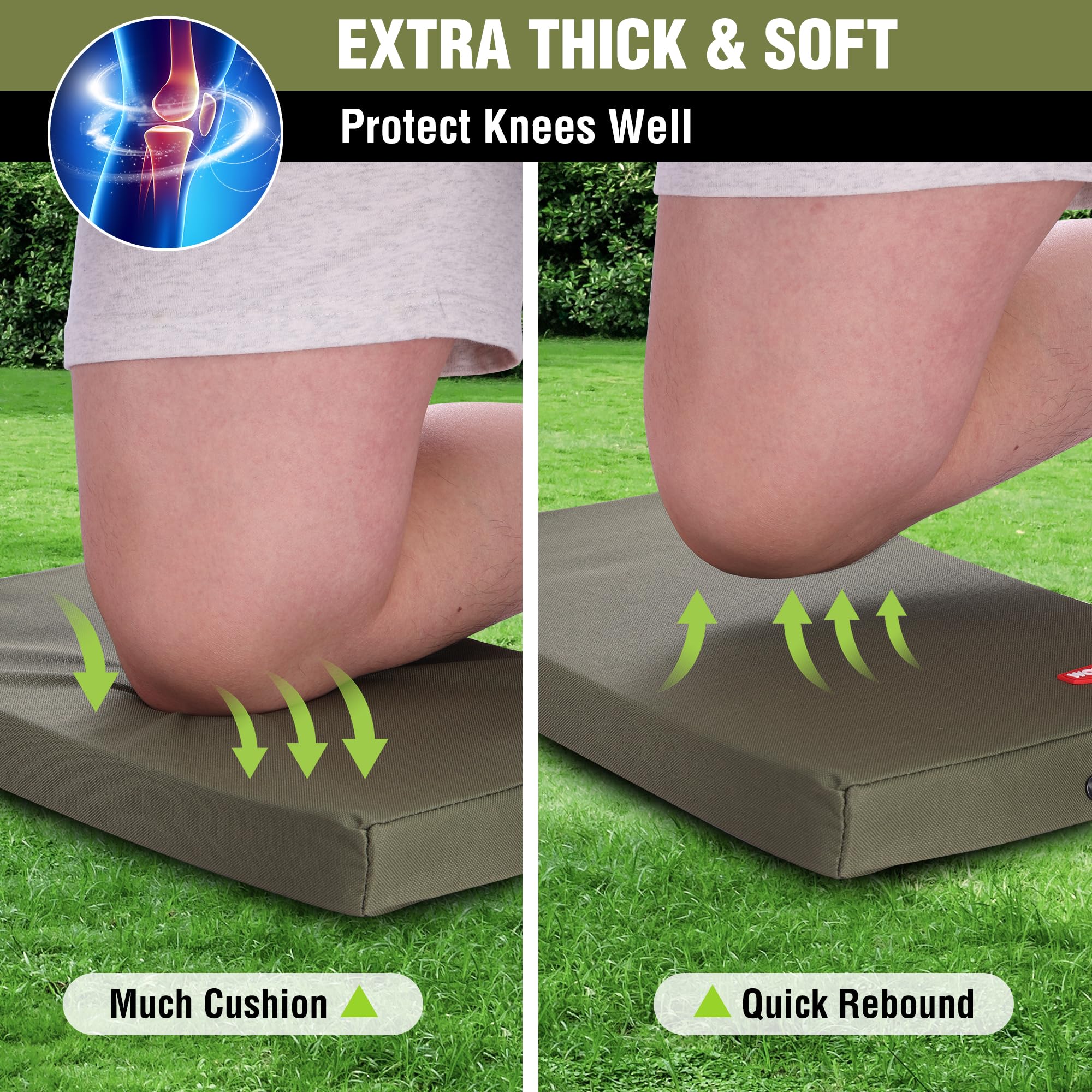 WORKPRO kneeling pad with external handle for portable kneeling comfort