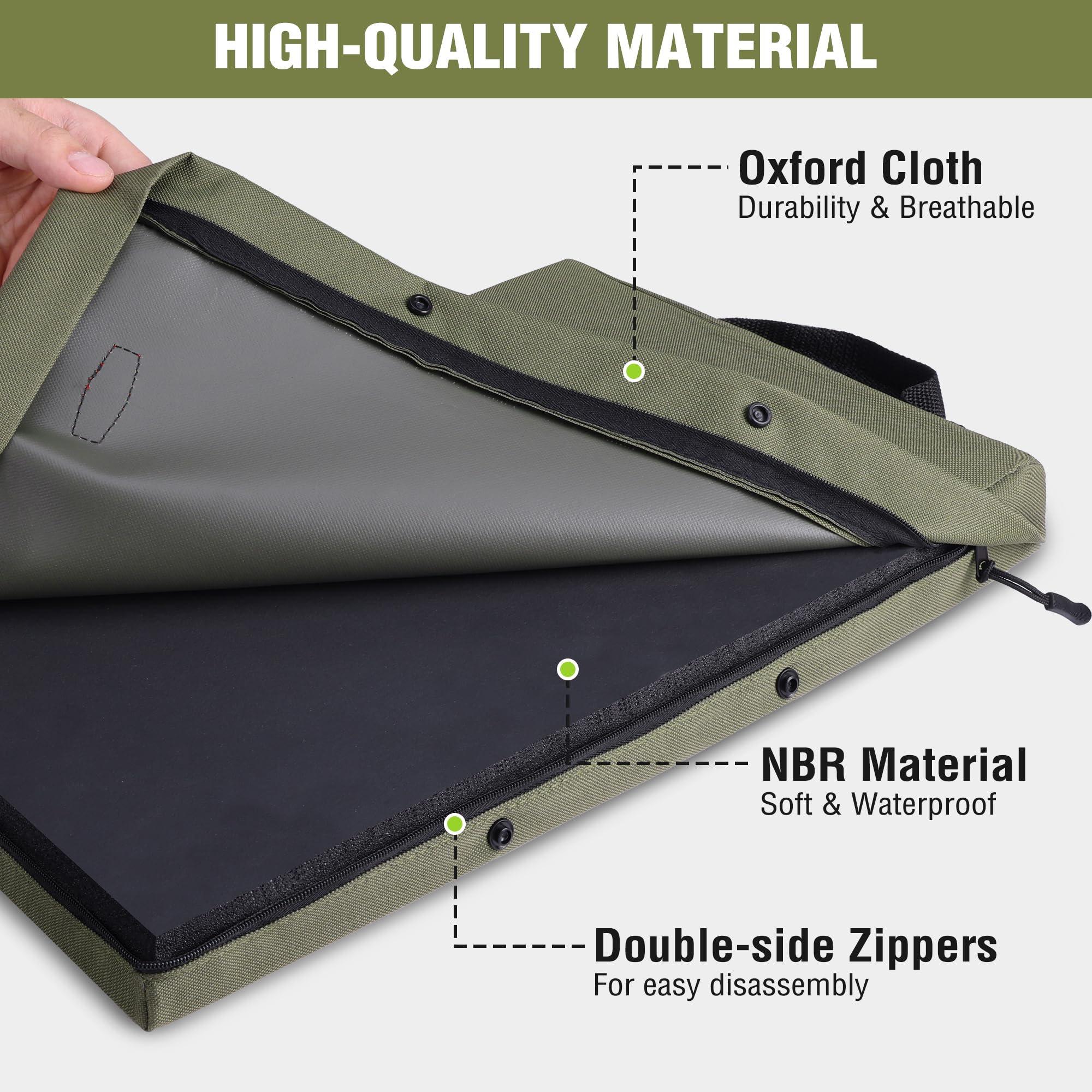 WORKPRO kneeling pad hidden zipper design for clean cover changes