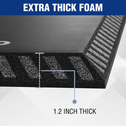 WORKPRO kneeling pad safety edge highlights protective kneeling during tasks.