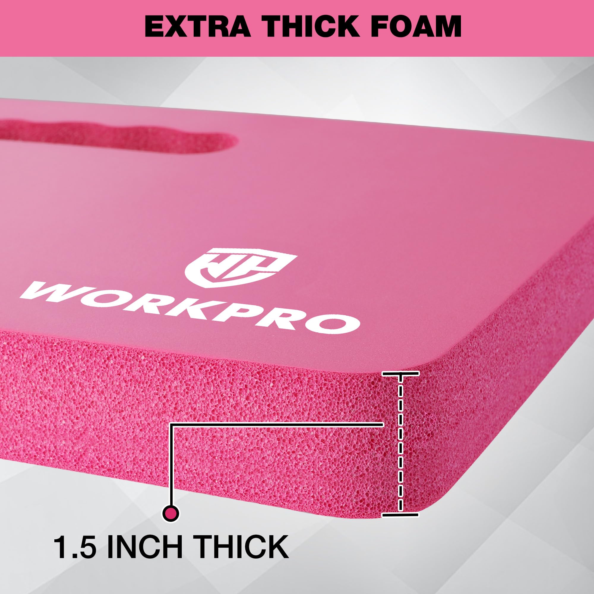 WORKPRO kneeling pad waterproof and dirt-resistant for outdoor use on moist ground.
