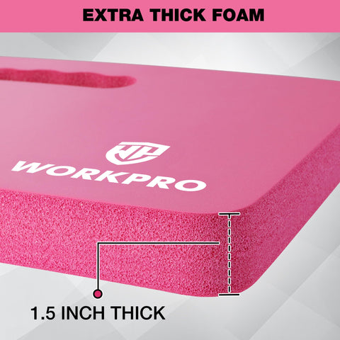 WORKPRO kneeling pad waterproof and dirt-resistant for outdoor use on moist ground.