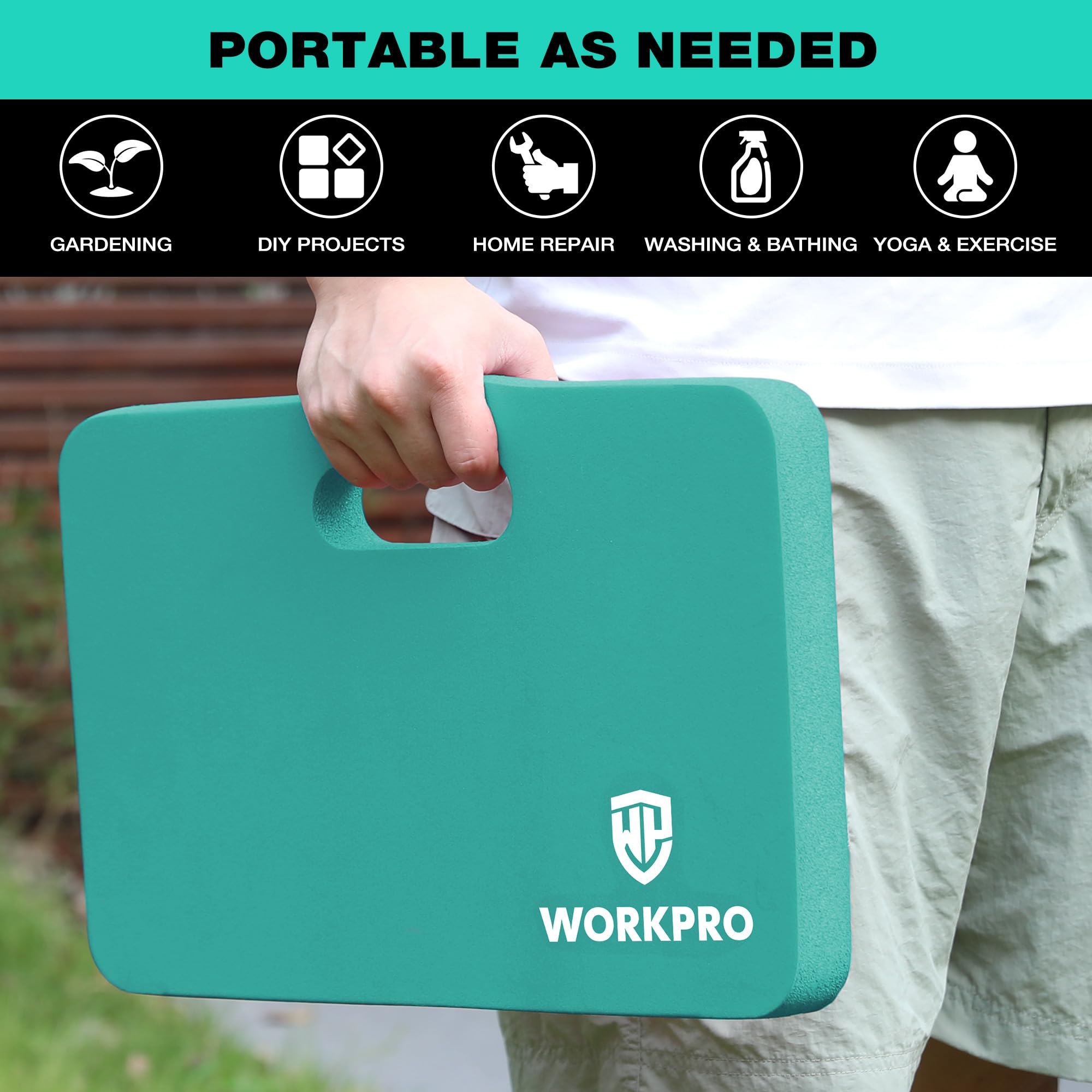 WORKPRO kneeling pad supports workouts and yoga with thick foam
