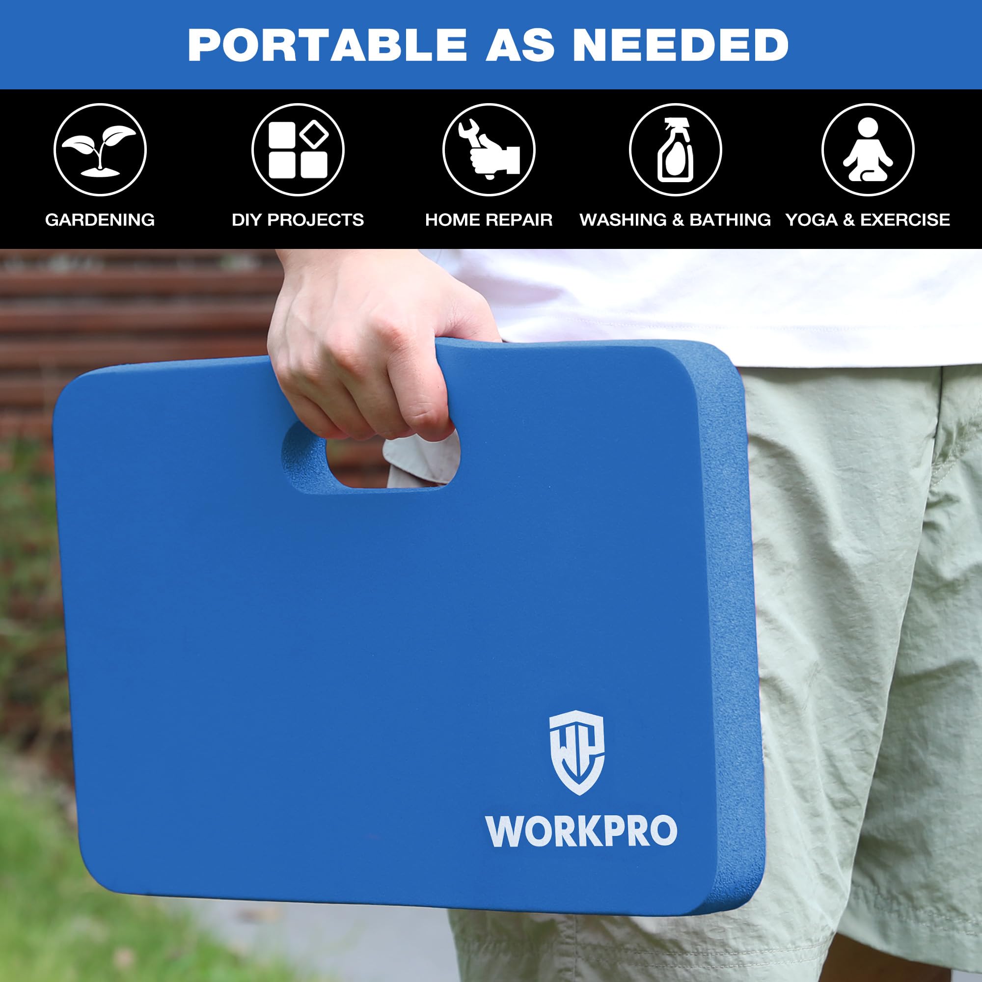 WORKPRO kneeling pad used for workouts and yoga cushioning