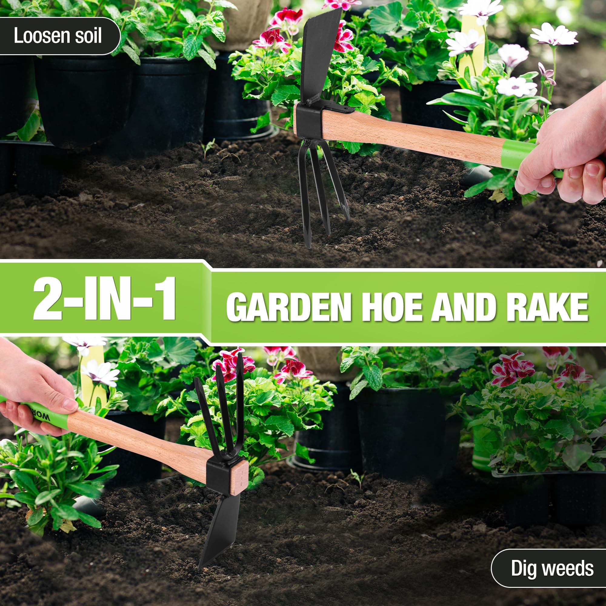 WORKPRO lightweight gardening tool provides easy control for precise tasks.