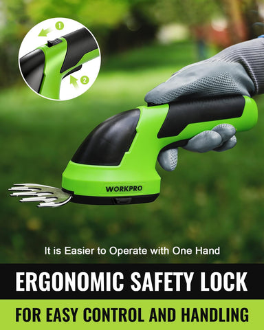 WORKPRO lightweight handle designed for comfortable one-handed use