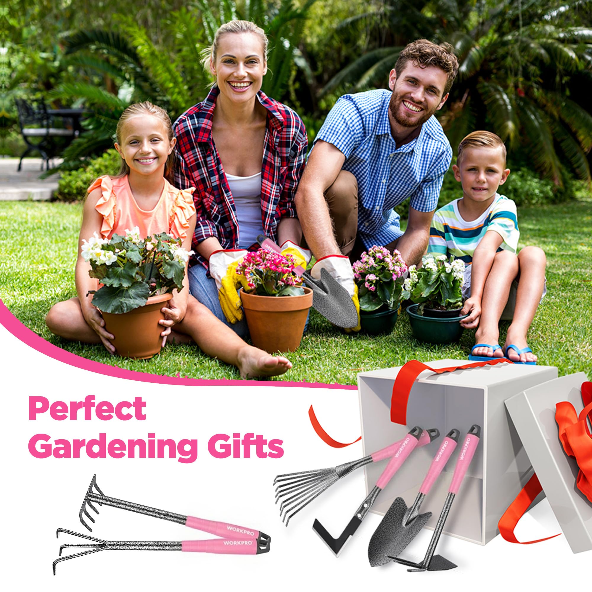 WorkPro pink heavy-duty steel tools resist rust and wear