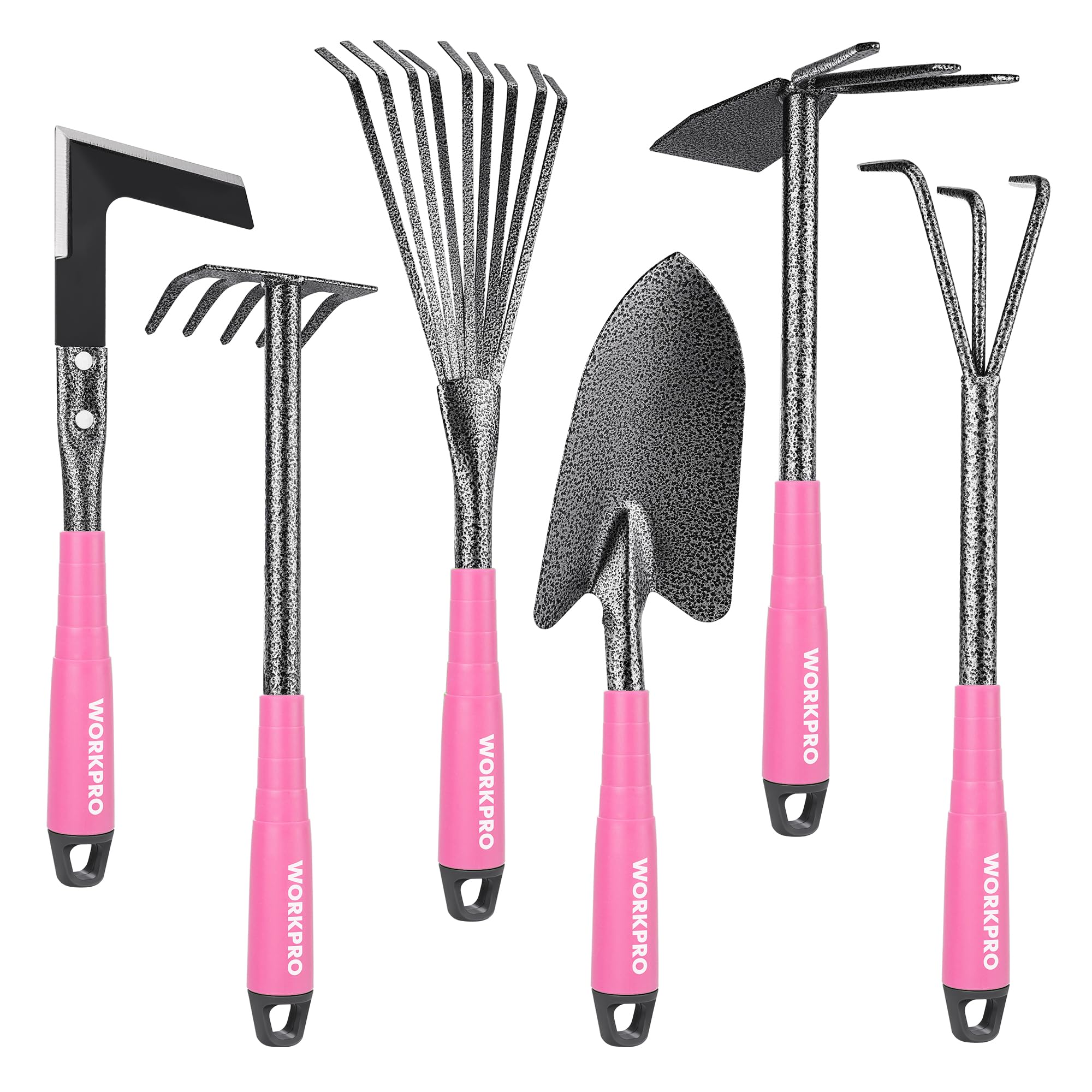 WorkPro pink garden tool set trowel with comfortable grip for precise planting