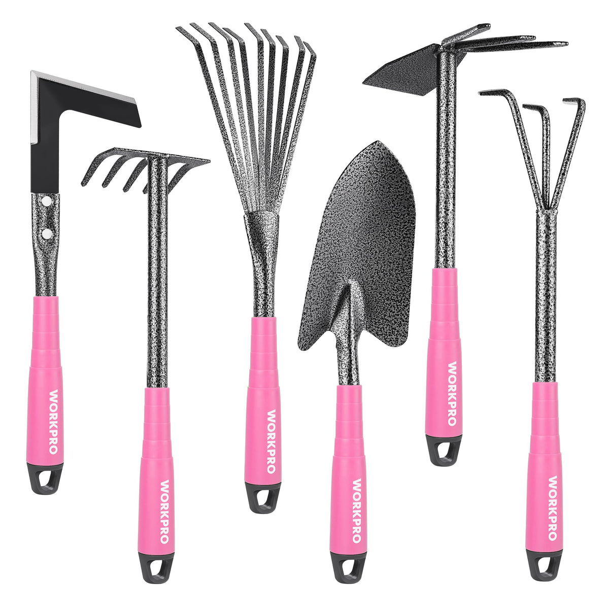 WorkPro pink garden tool set trowel with comfortable grip for precise planting