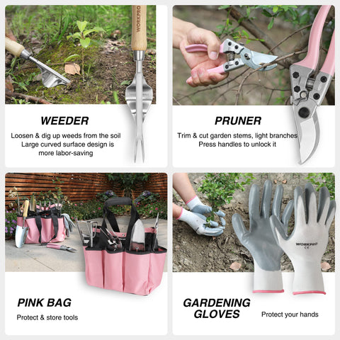WORKPRO transplant trowel with precise scale for accurate planting