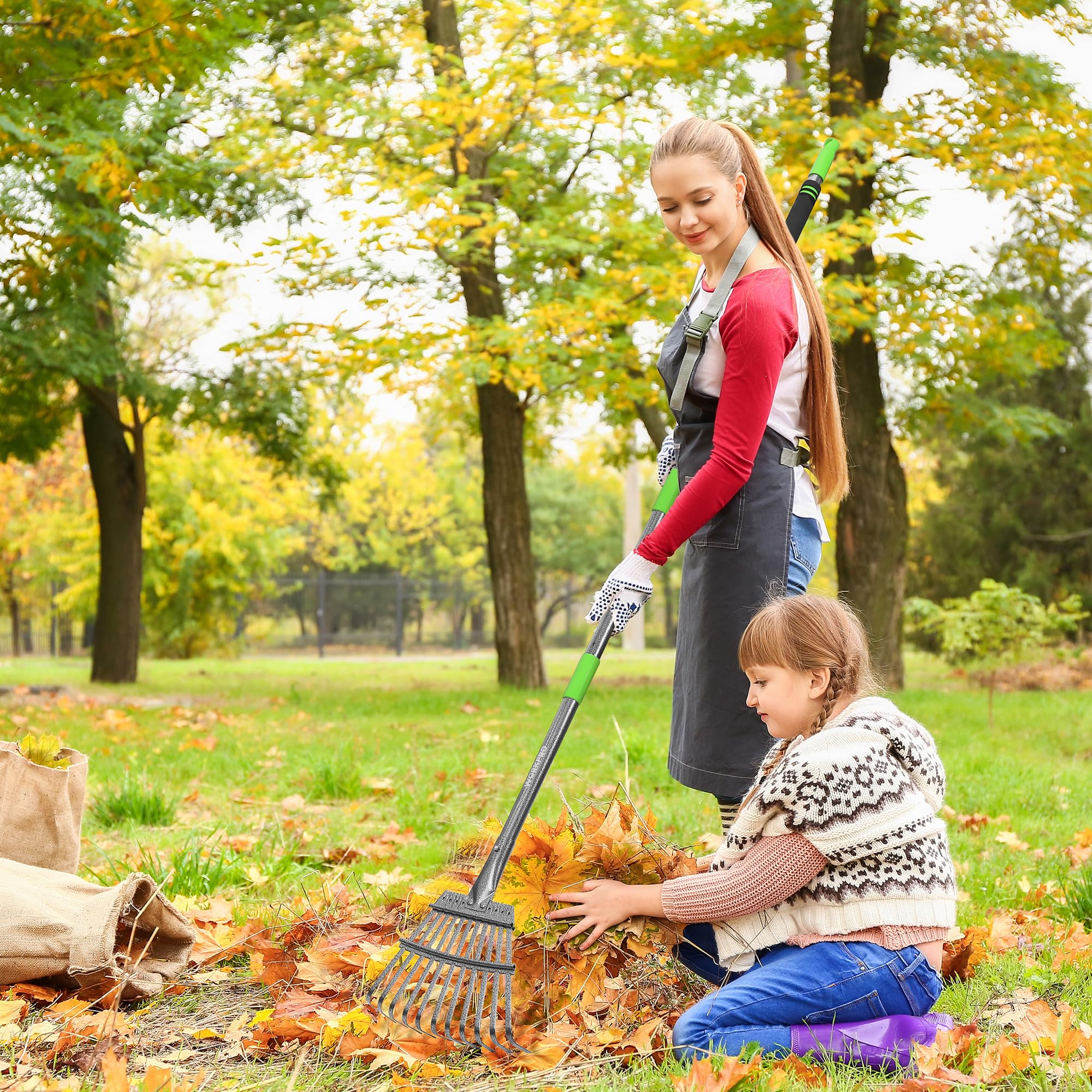 WORKPRO heavy-duty steel rake showing durable construction for outdoor use