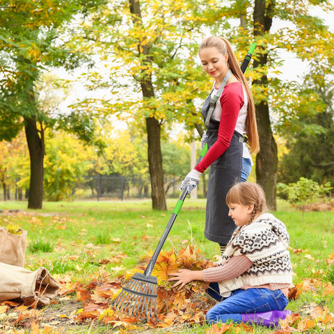 WORKPRO heavy-duty steel rake showing durable construction for outdoor use