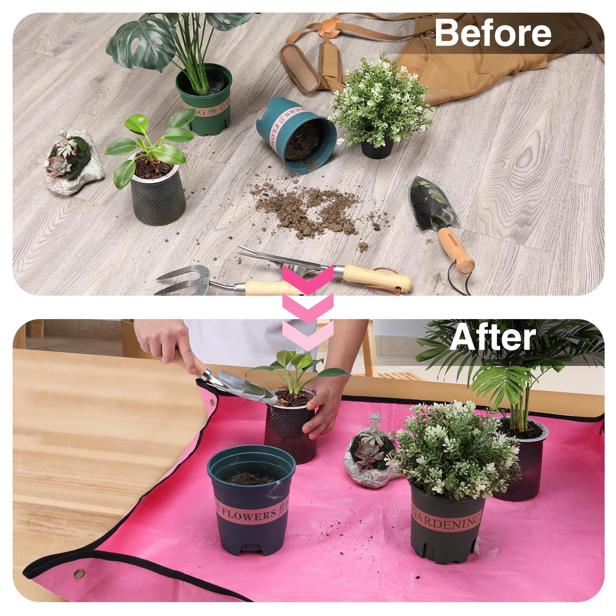 WORKPRO Repotting Mat waterproof coating protects surfaces from moisture