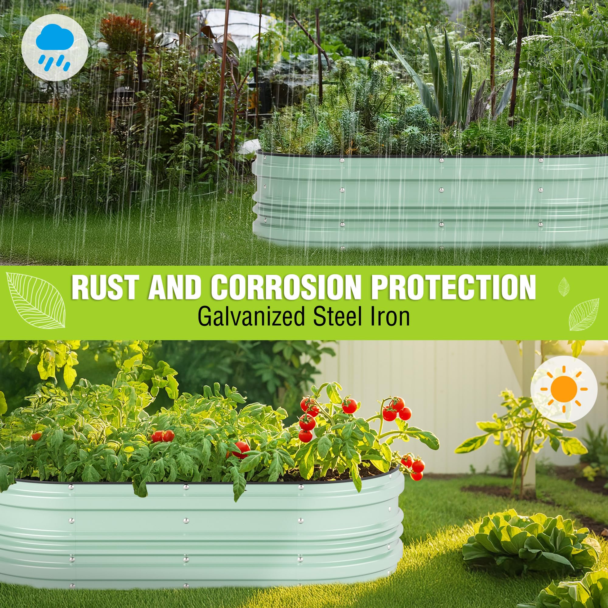 WORKPRO galvanized steel provides rust and weather resistance for outdoor beds.