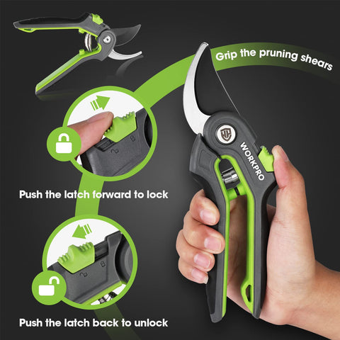 WORKPRO security lock keeps blades protected when not in use.