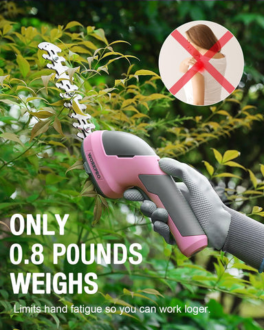 WorkPRO sharp blades delivering precise cuts on hedges and lawn edges.