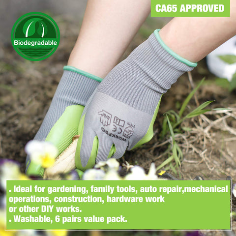 Six washable pairs ready for gardening, auto repair, and DIY projects.