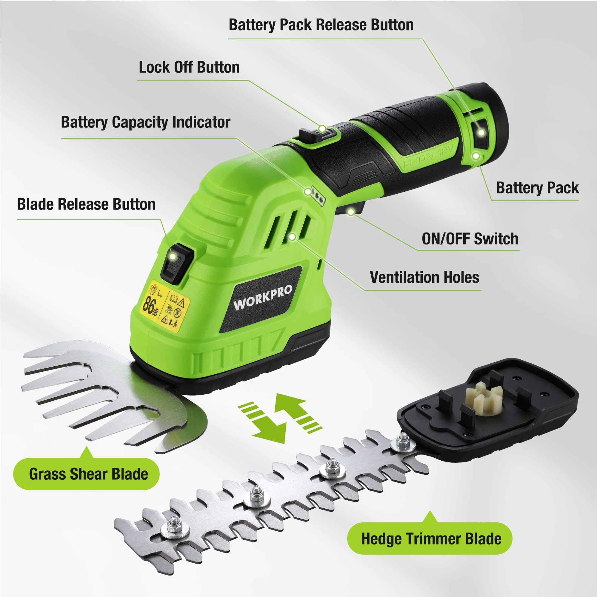 WORKPRO top safety-lock keeps the unit secure during use.