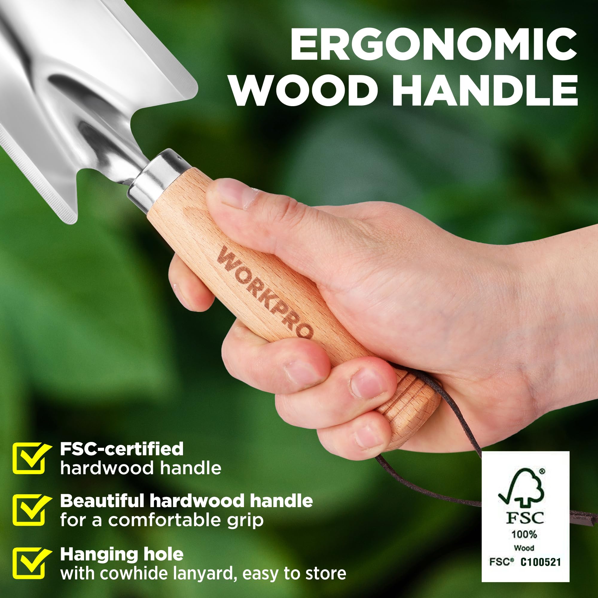 WORKPRO trowel in soil demonstrates easy penetration into tough ground