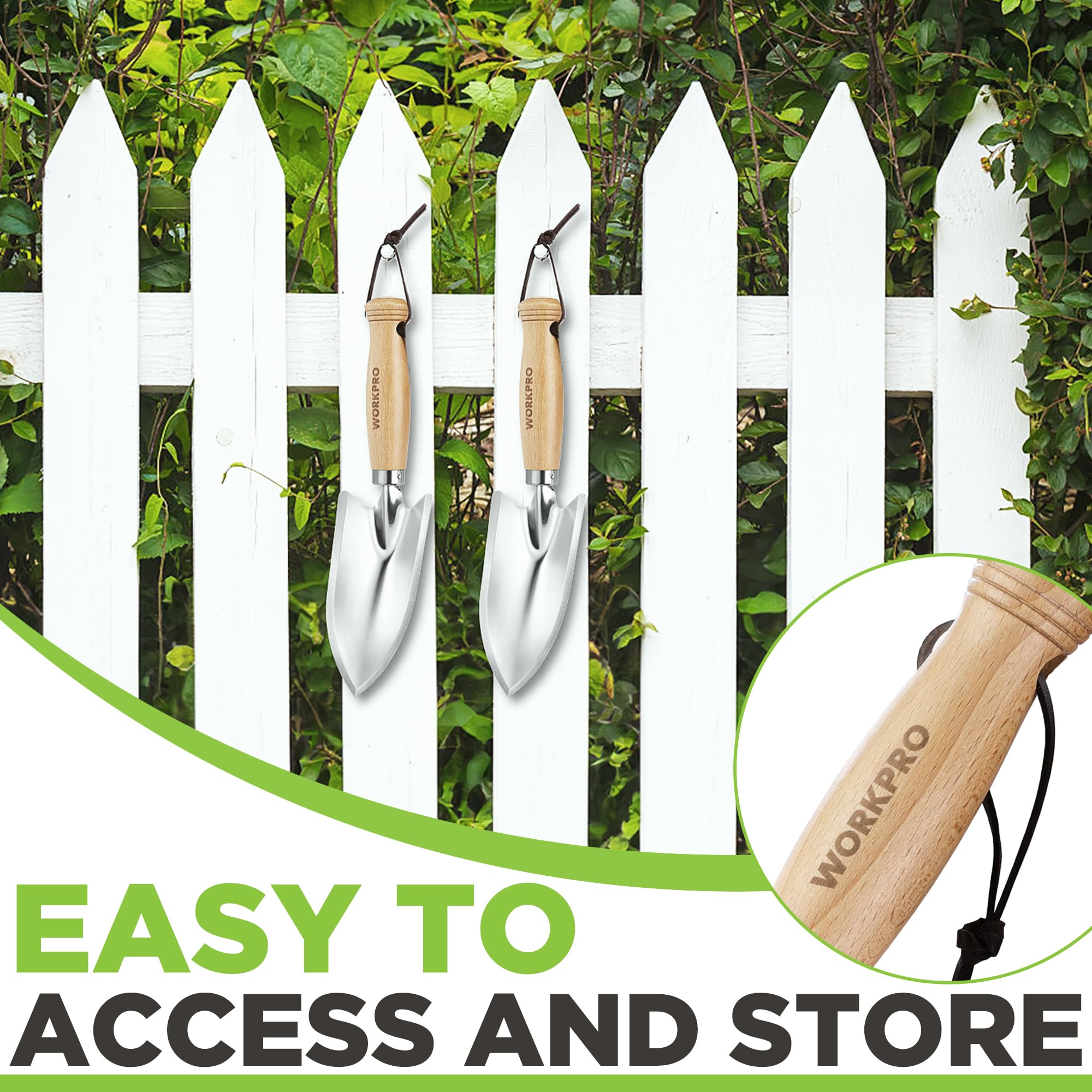 WORKPRO trowel removing weeds shows precise, efficient garden weeding