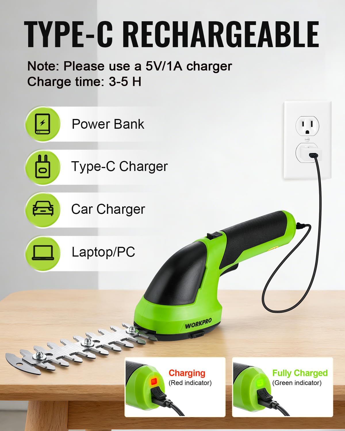 WORKPRO type-C charging cable enabling convenient USB charging anywhere