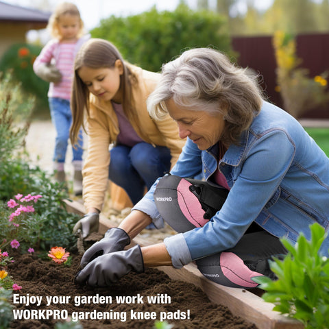 WORKPRO versatile knee pads for gardening, cleaning, and construction.