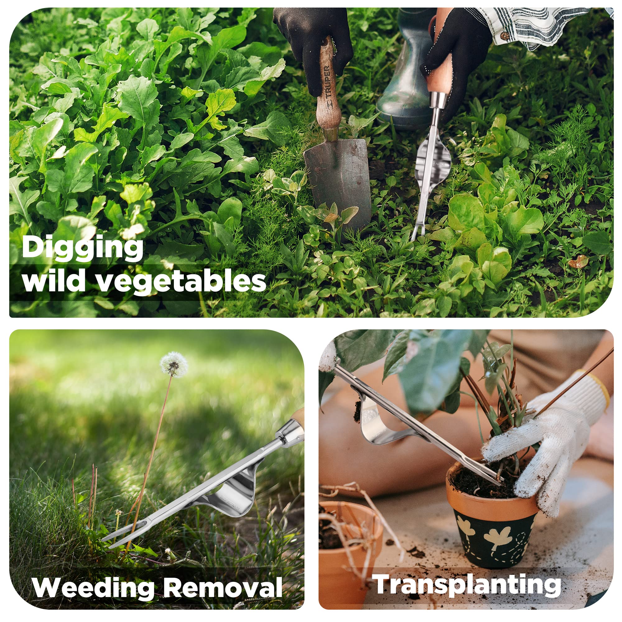 Lightweight WORKPRO Weed Puller measures 13 inches for easy maneuverability.