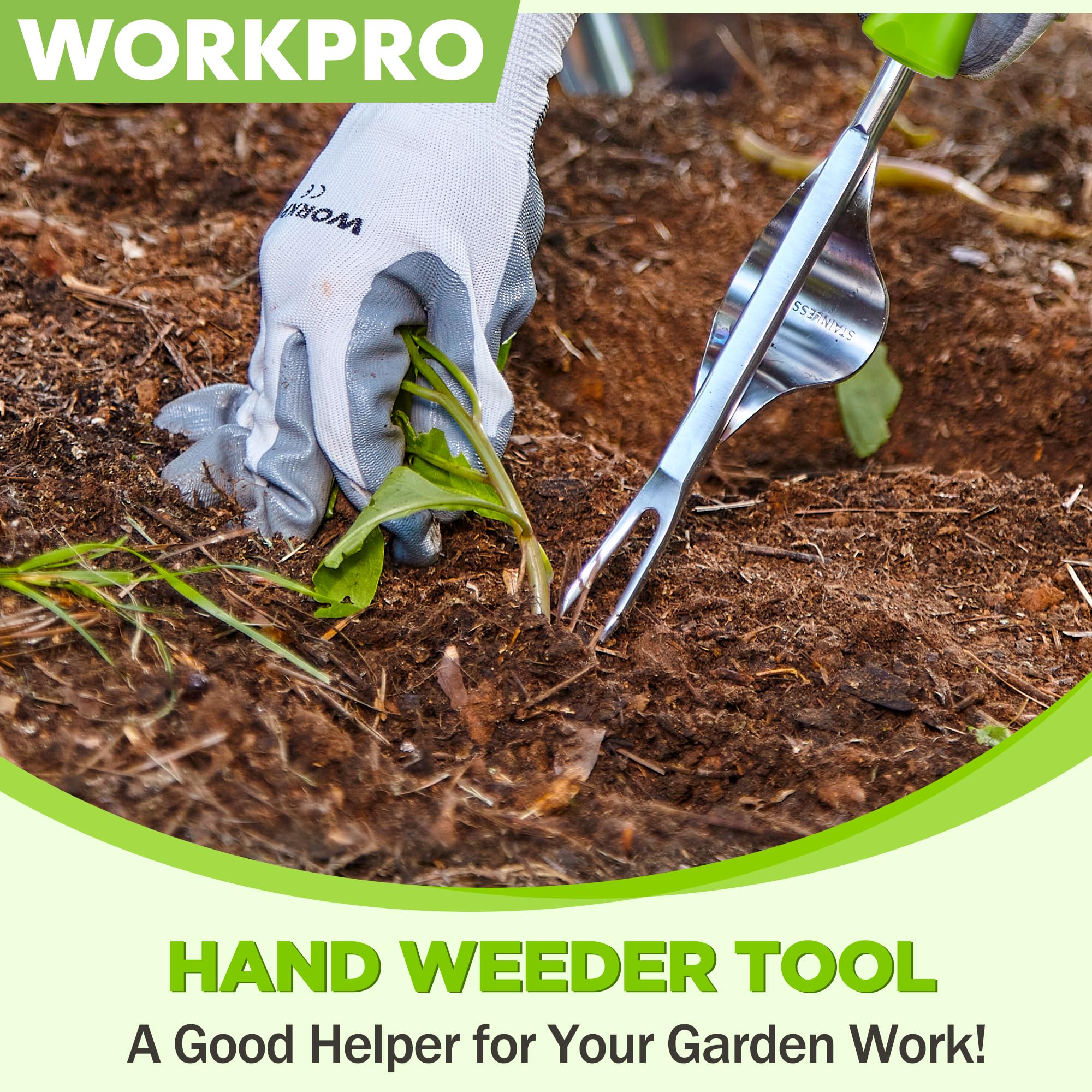 WORKPRO weed puller tool ideal for cracks and narrow spaces