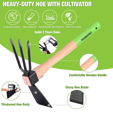 WORKPRO wooden handle beechwood offers comfortable grip and reduced wrist fatigue.