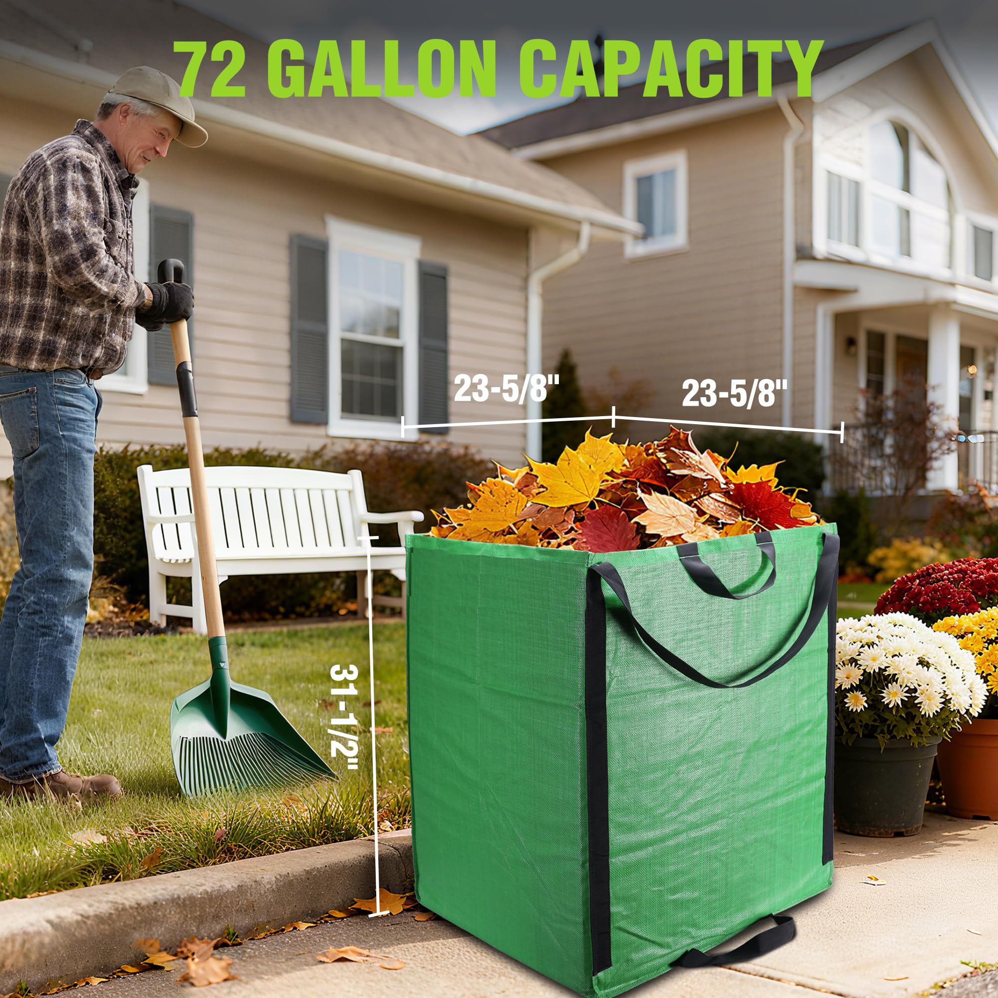 WORKPRO yard bag filled with leaves and grass clippings
