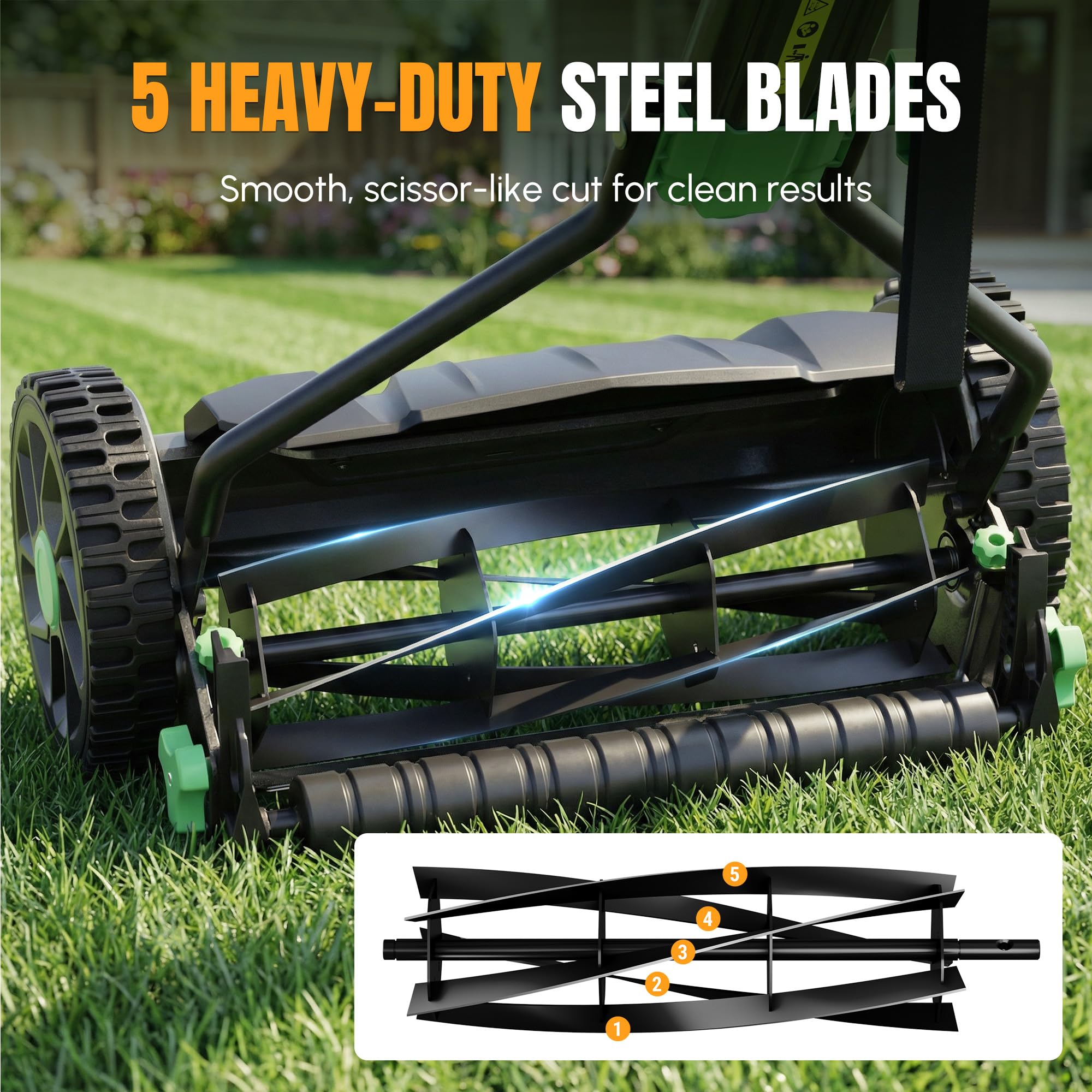 WORKPROX mower side view showing adjustable cutting height for yard versatility.