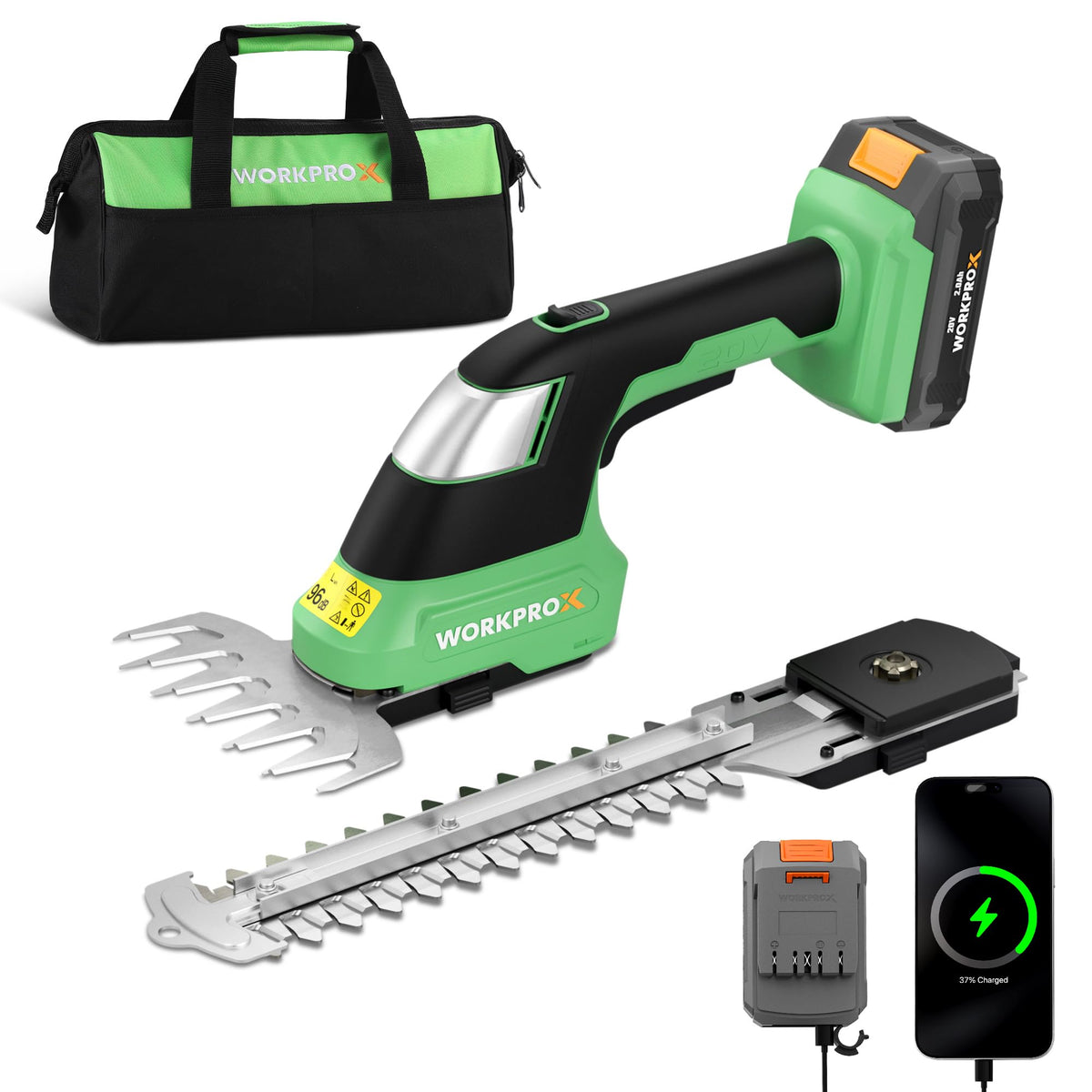 WORKPROX 20V grass-cutting blade for precise lawn edges.