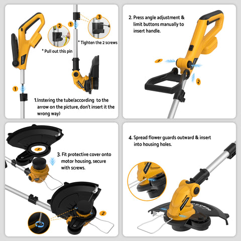 Worksky 12-inch cutting diameter helps define borders and edges with ease.