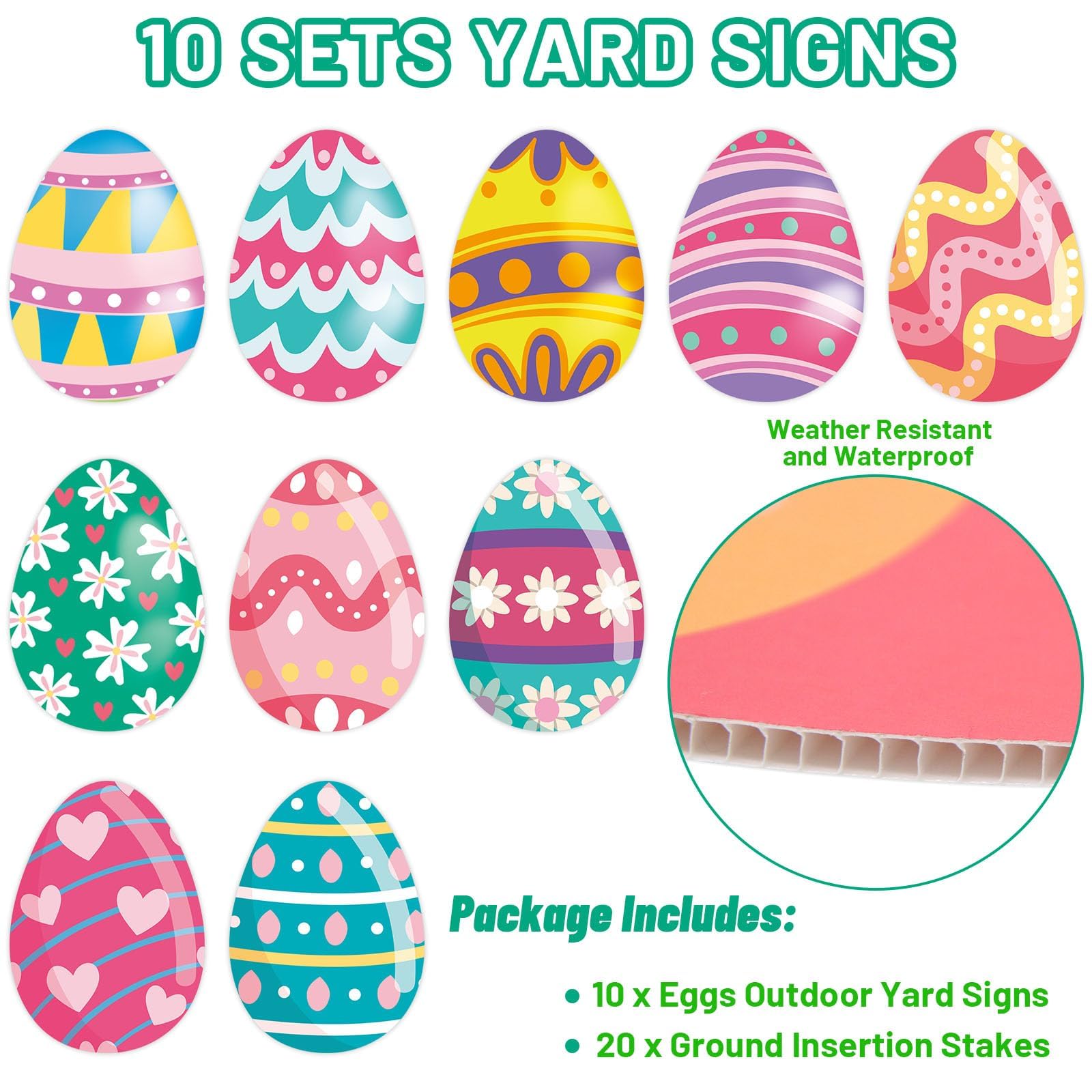 WorldBazaar egg yard signs with stakes for curb appeal