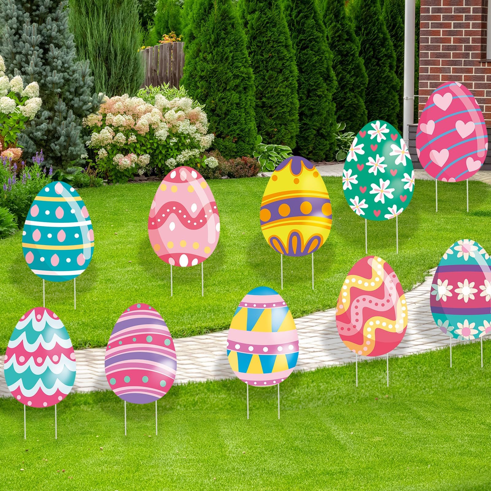 WorldBazaar Easter yard signs light up walkways in spring