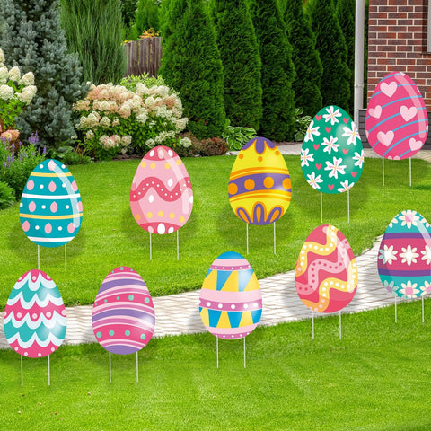 WorldBazaar Easter yard signs light up walkways in spring