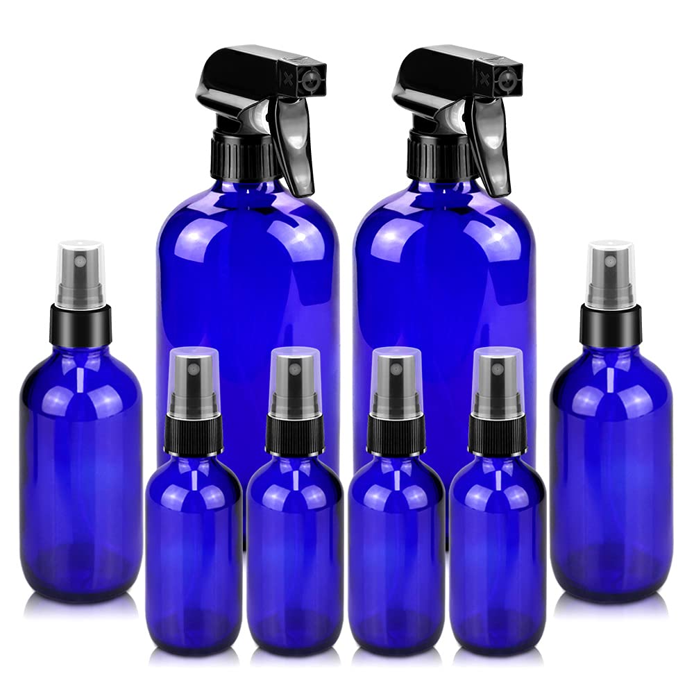 Worldgsb 16oz glass spray bottle set with versatile spray options for cleaning and DIY blends