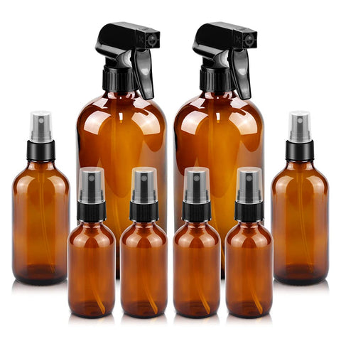 Worldgsb amber glass spray bottle 16oz with adjustable nozzle for precise spraying.