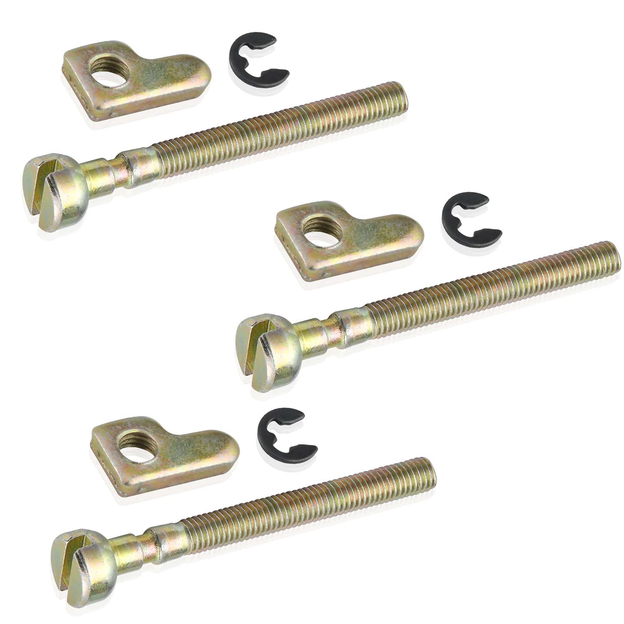Worldity chain tensioner screws kit—three-piece set for quick tensioning on compatible chainsaws.