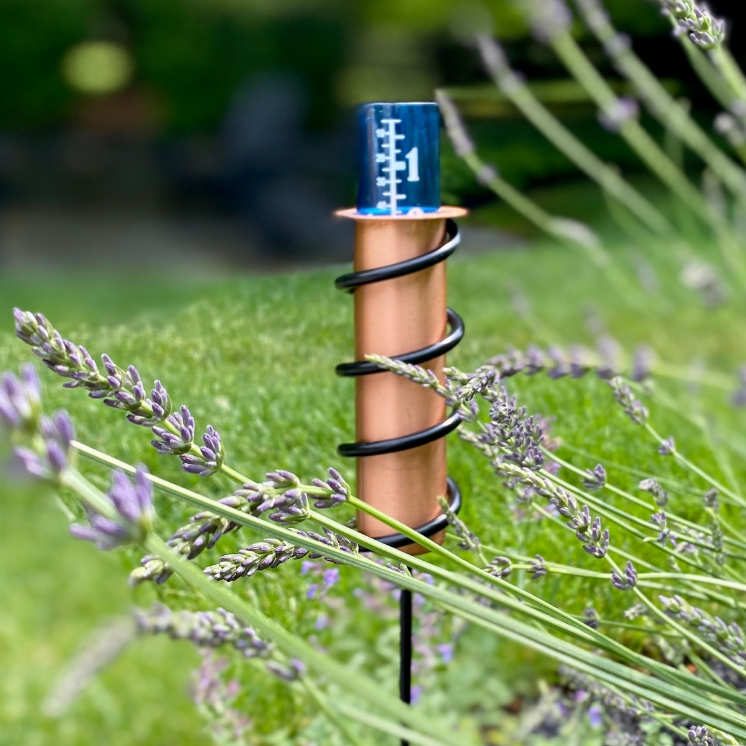 Worlds Coolest Rain Gauge floating tube closeup showing the unique mechanism.